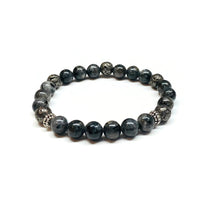 Load image into Gallery viewer, Larvikite Labradorite and Metal Gray Coated Lava Rock
