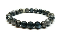 Load image into Gallery viewer, Larvikite Labradorite and Metal Gray Coated Lava Rock
