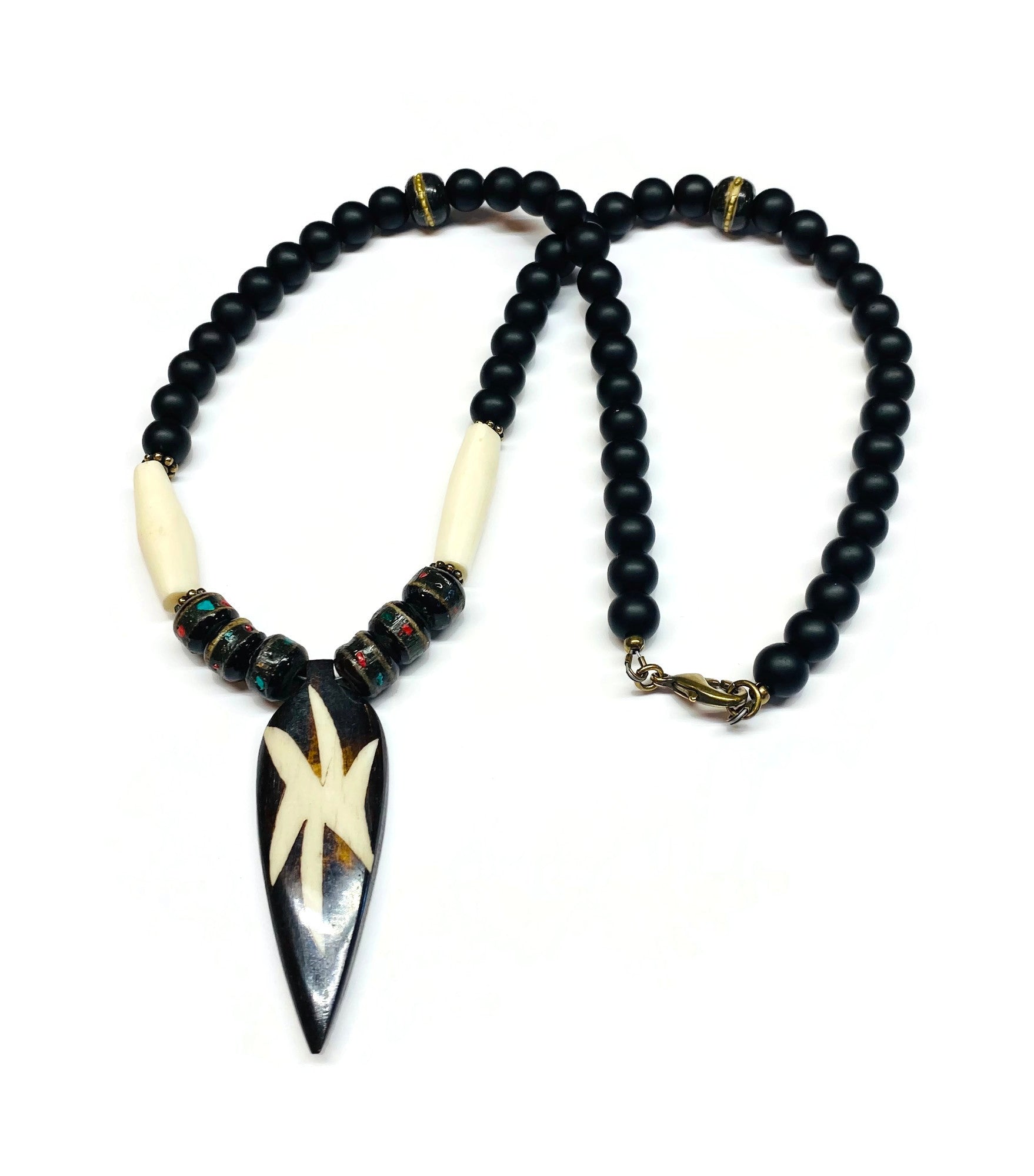 Handmade African Batik Pendant Necklace For Men