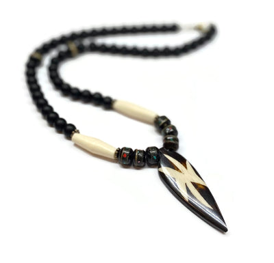 Handmade African Batik Pendant Necklace For Men