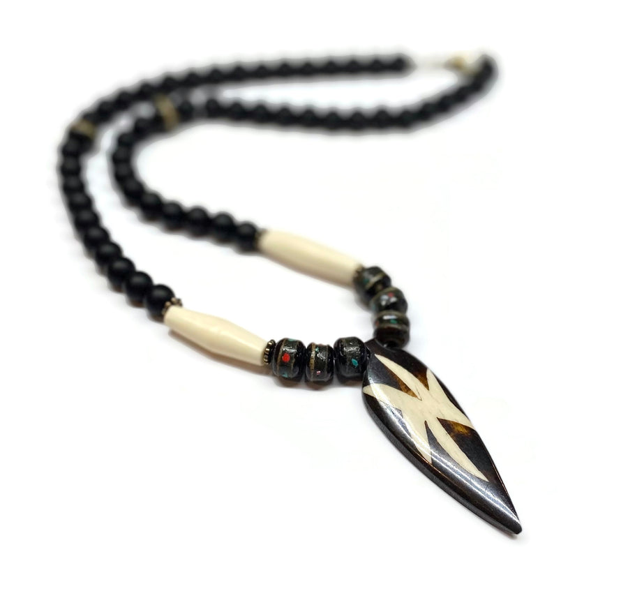 Handmade African Batik Pendant Necklace For Men