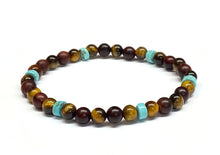 Load image into Gallery viewer, Yellow Tiger and Mahogany wood bracelet
