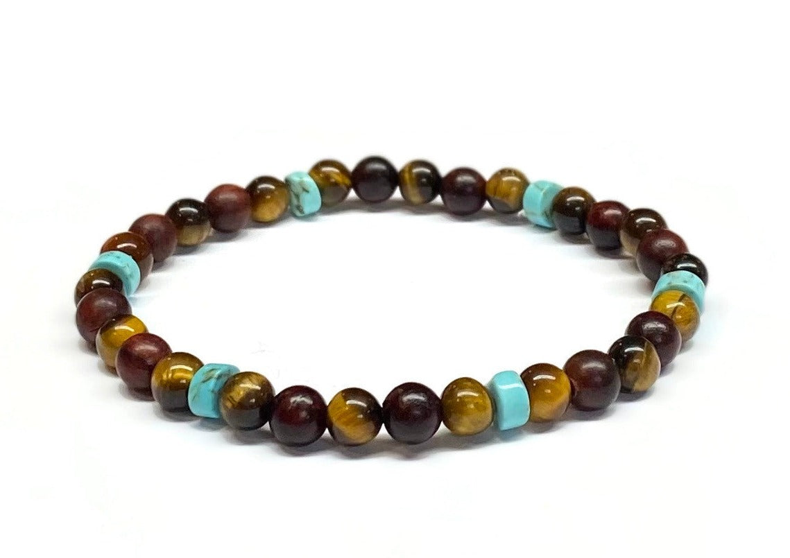 Yellow Tiger and Mahogany wood bracelet