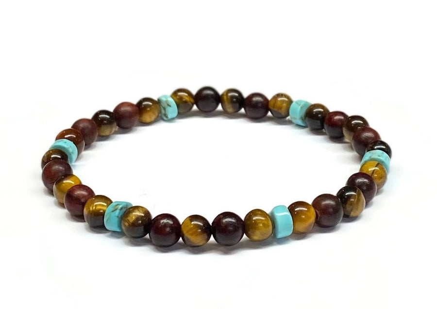 Yellow Tiger and Mahogany wood bracelet