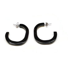 Load image into Gallery viewer, Mother-of-pearl / Horn hoop earrings
