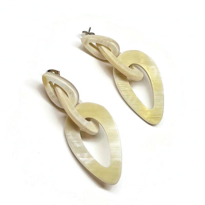 Chain Link Earrings - Horn Matte