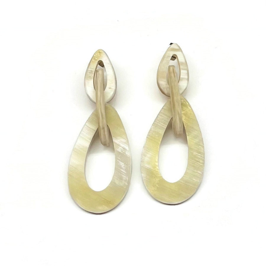 Chain Link Earrings - Horn Matte