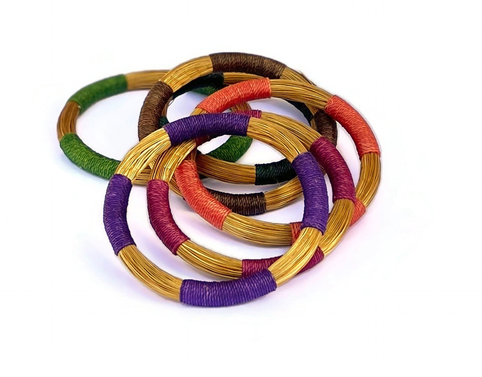 Colorful Golden Grass bangles, Lightweight