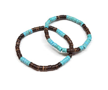 Load image into Gallery viewer, Surf bracelet - coconut and turquoise
