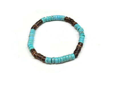 Surf bracelet - coconut and turquoise
