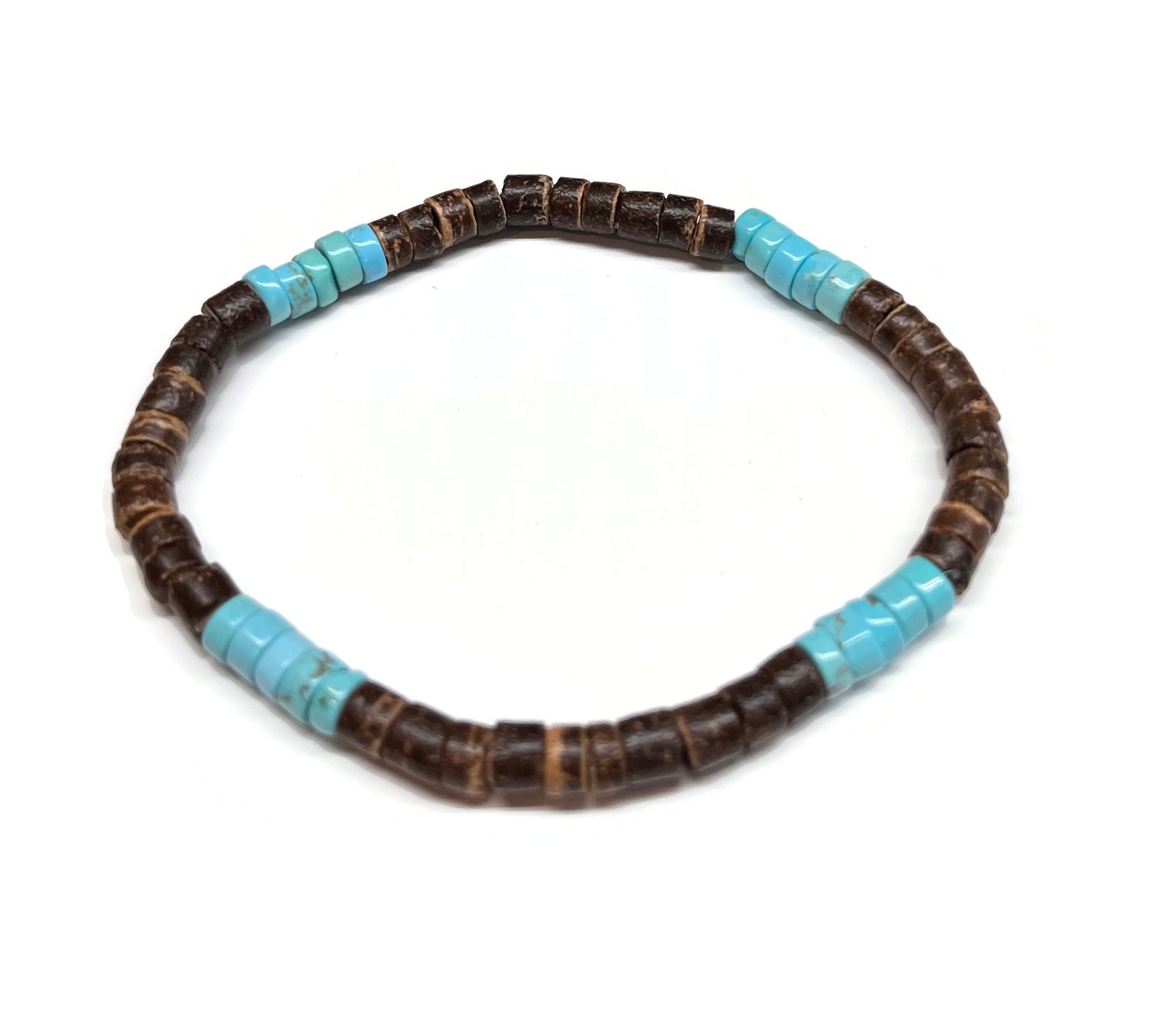 Surf bracelet - coconut and turquoise