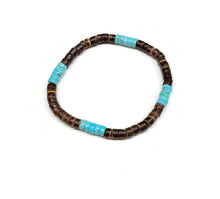 Load image into Gallery viewer, Surf bracelet - coconut and turquoise
