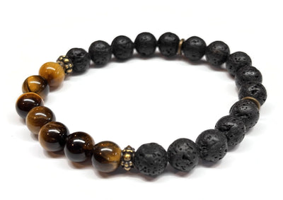 tiger eye lava rock stretch bracelet