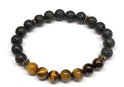tiger eye lava rock stretch bracelet