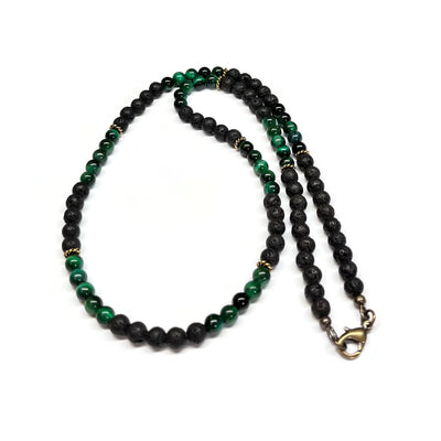 green tiger eye necklace men