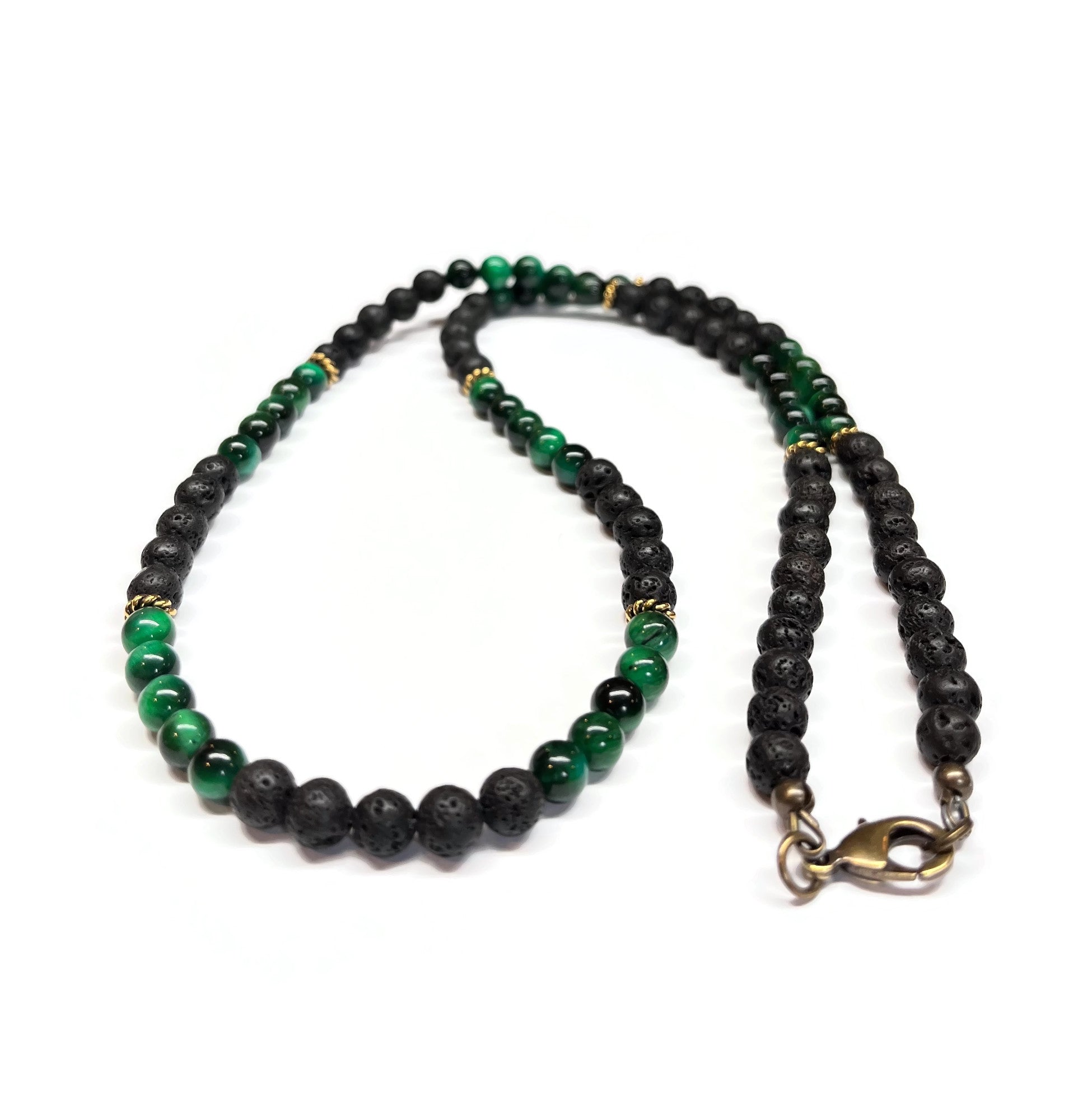 green tiger eye necklace men