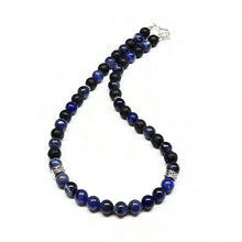 Load image into Gallery viewer, Sodalite Lava Rock necklace for men
