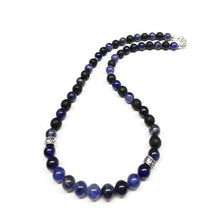Load image into Gallery viewer, Sodalite Black Lava Necklace Men
