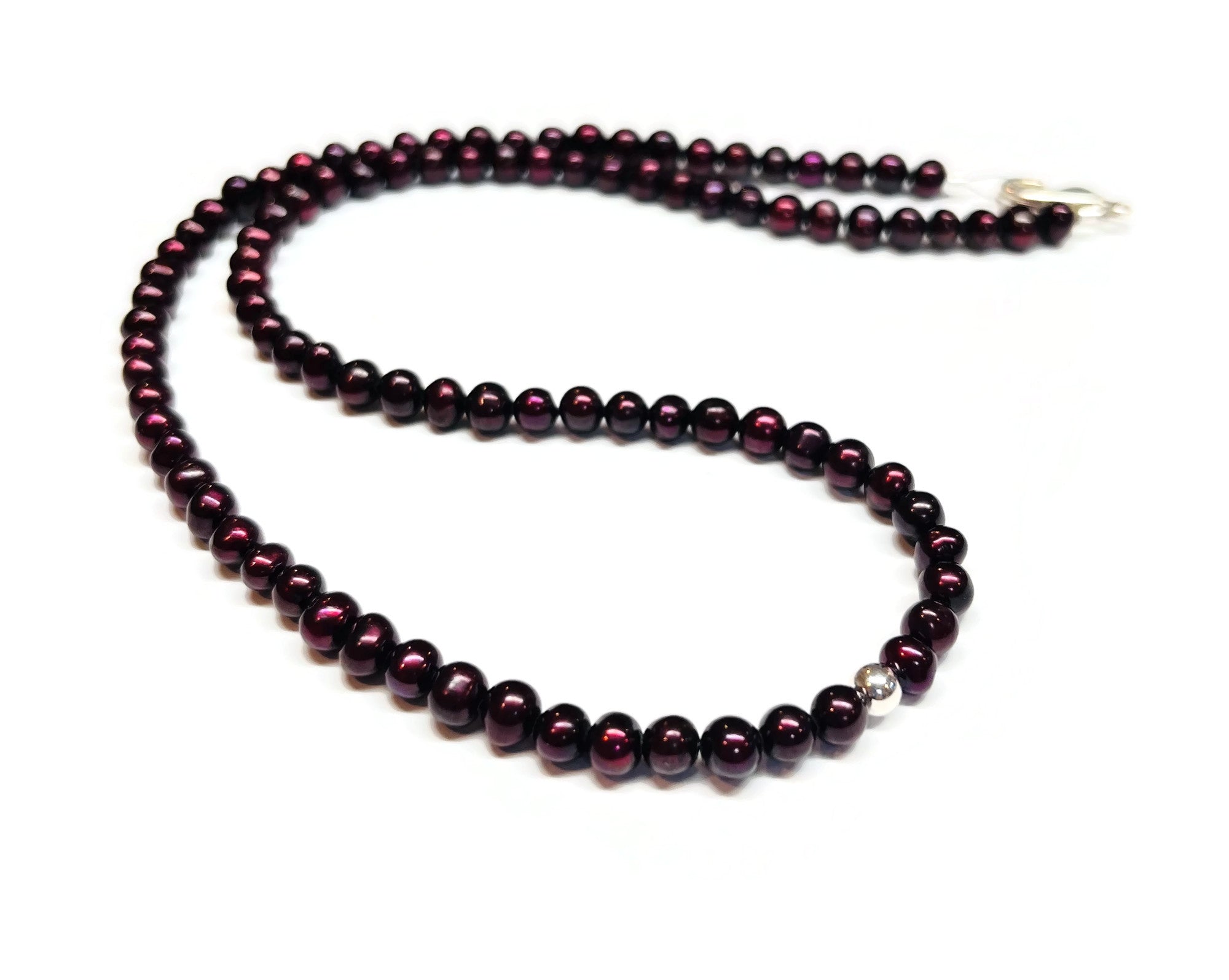 Deep Dark Purple Natural Freshwater Pearl Necklace
