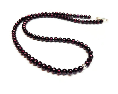 Deep Dark Purple Natural Freshwater Pearl Necklace