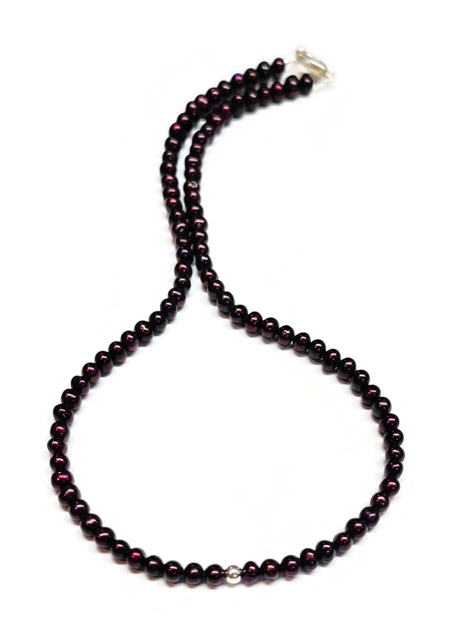 Deep Dark Purple Natural Freshwater Pearl Necklace
