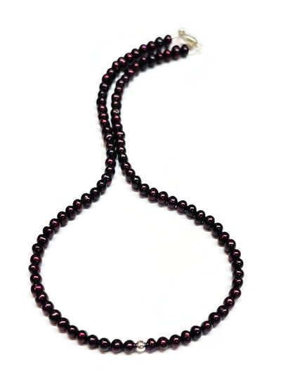 Deep Dark Purple Natural Freshwater Pearl Necklace