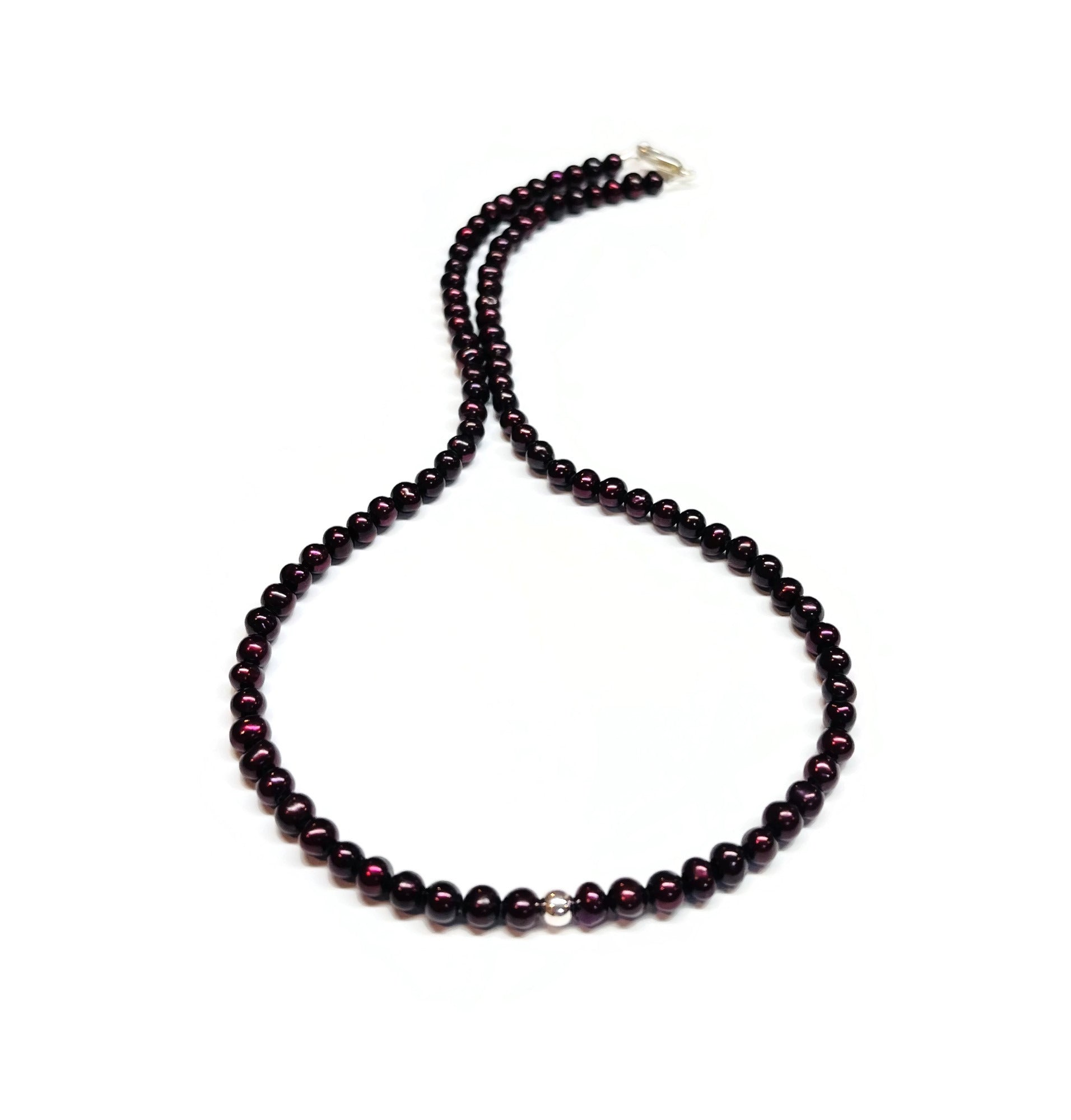 Deep Dark Purple Natural Freshwater Pearl Necklace