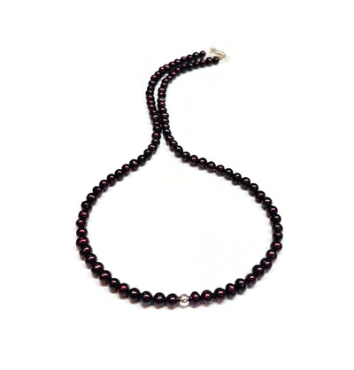 Deep Dark Purple Natural Freshwater Pearl Necklace