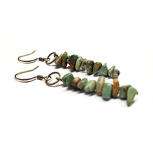 Load image into Gallery viewer, Bohemian Dangle Earrings Turquoise Amber Mookaite
