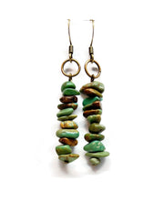 Load image into Gallery viewer, Bohemian Dangle Earrings Turquoise Amber Mookaite
