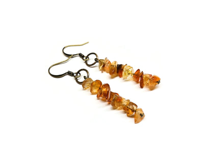 Bohemian Dangle Earrings Turquoise Amber Mookaite