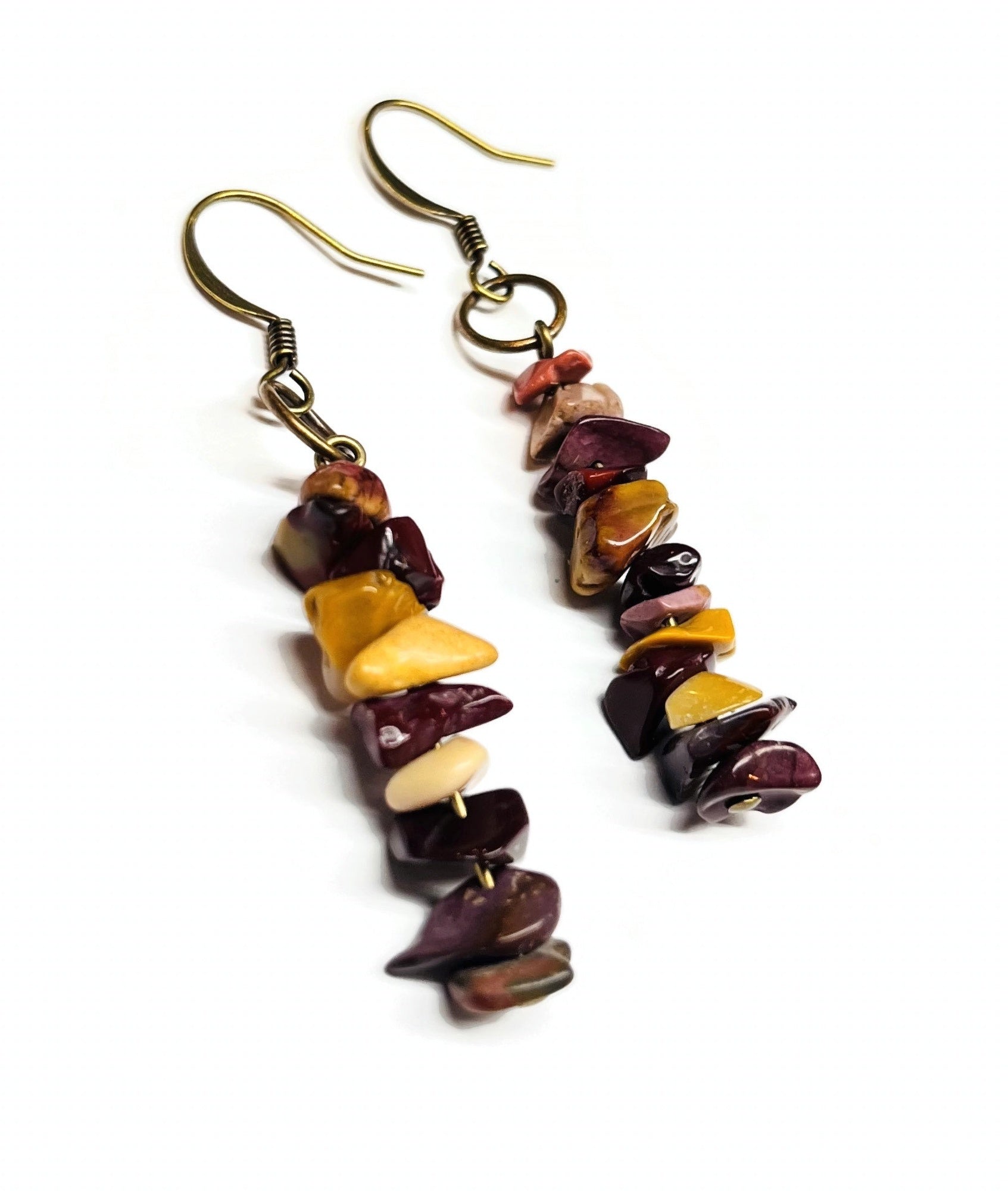 Bohemian Dangle Earrings Turquoise Amber Mookaite