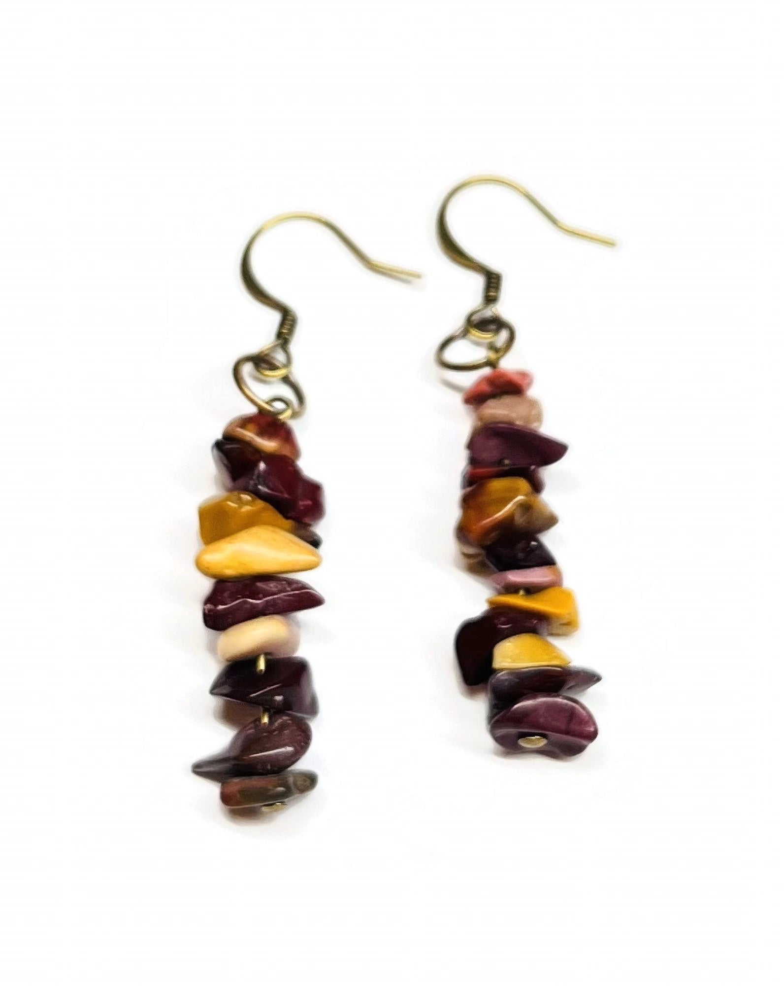 Bohemian Dangle Earrings Turquoise Amber Mookaite