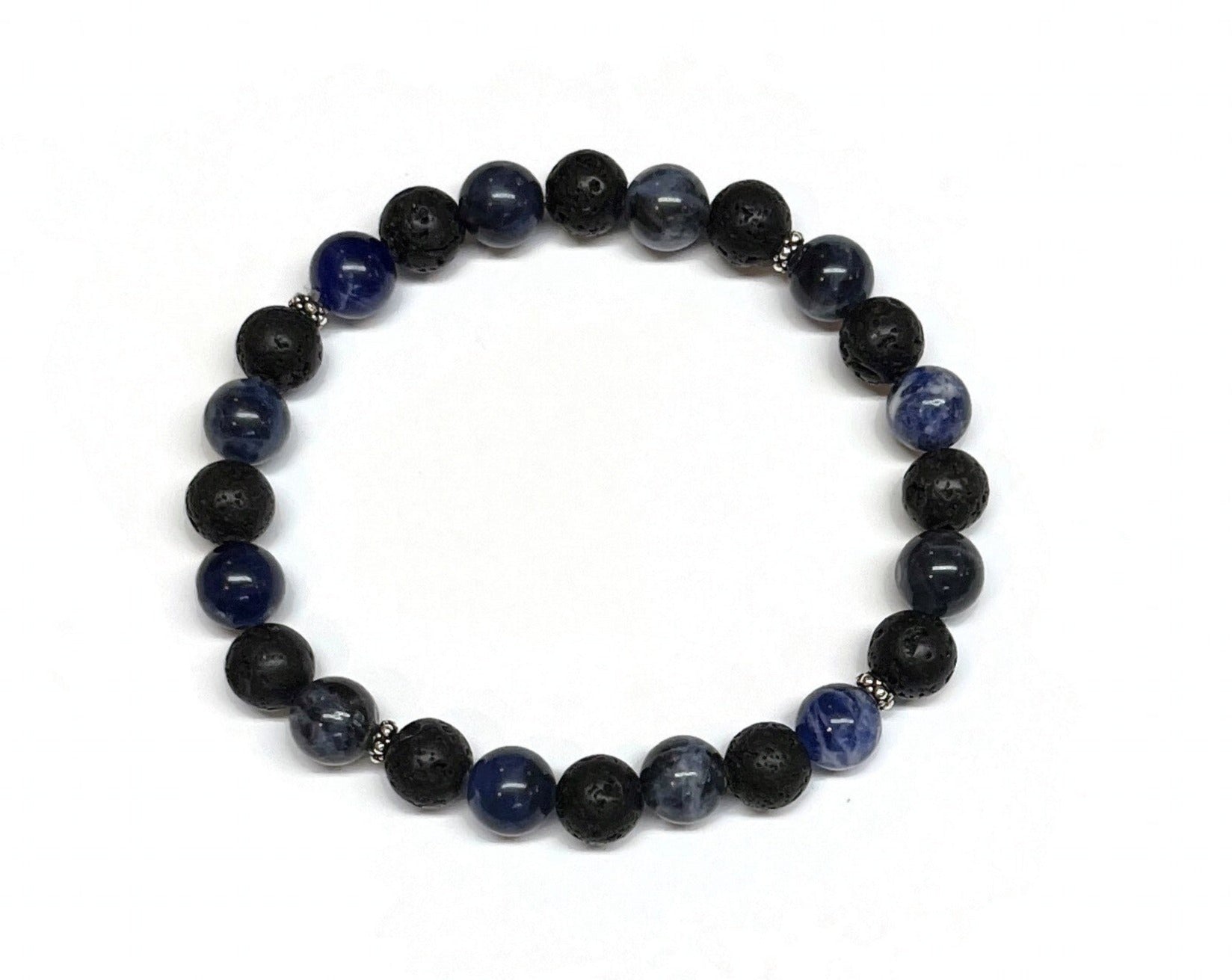 Blue Sodalite Beaded Bracelet Men
