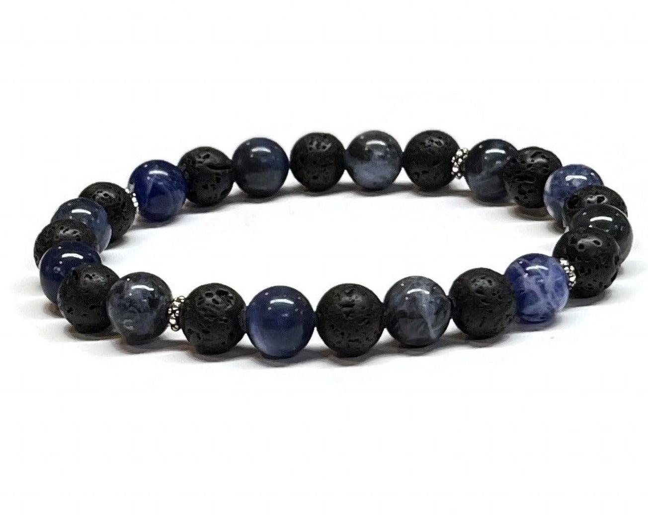Blue Sodalite Beaded Bracelet Men