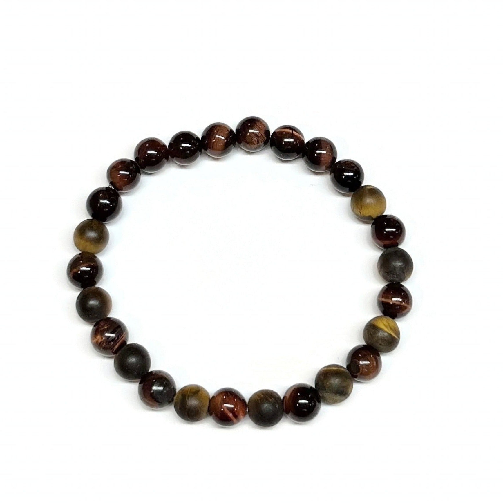 Red Tiger eye and Matte Yellow Tiger Eye Beaded Bracelet for men