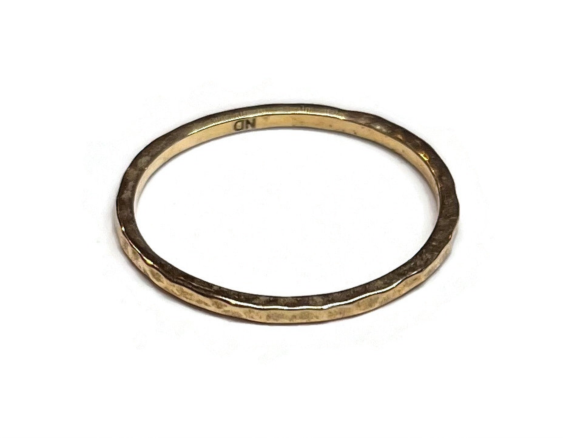 Handmade Sterling Silver Ring - Hammered Finish - Stacking Ring