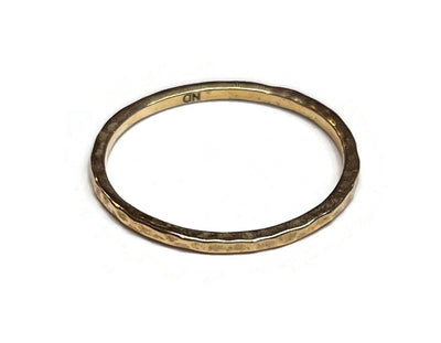 Handmade Sterling Silver Ring - Hammered Finish - Stacking Ring