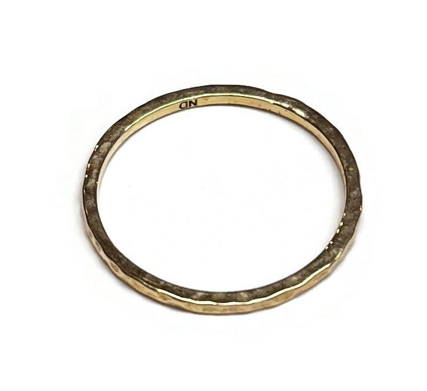 Handmade Sterling Silver Ring - Hammered Finish - Stacking Ring