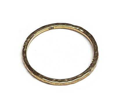 Handmade Sterling Silver Ring - Hammered Finish - Stacking Ring