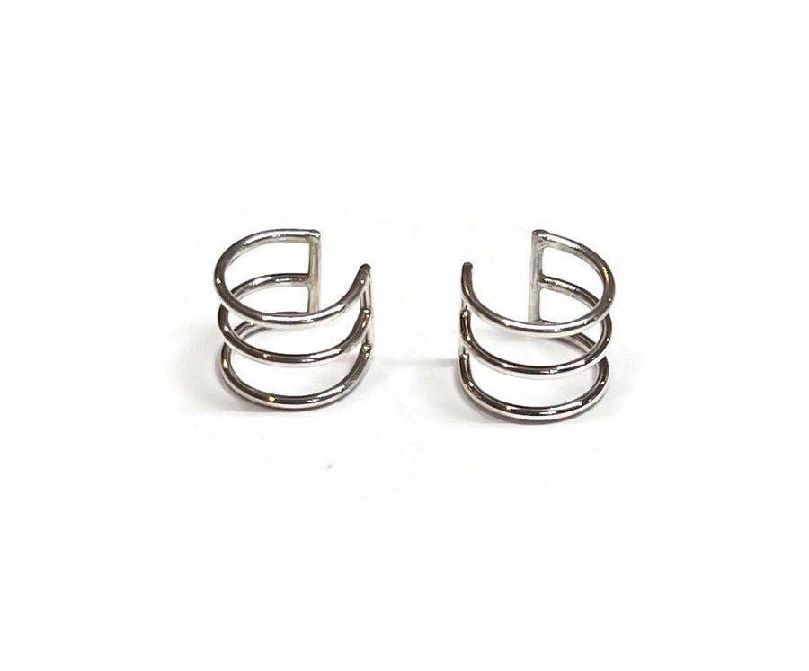 Handmade Sterling Silver Small Triple Ear Cuff -9mm