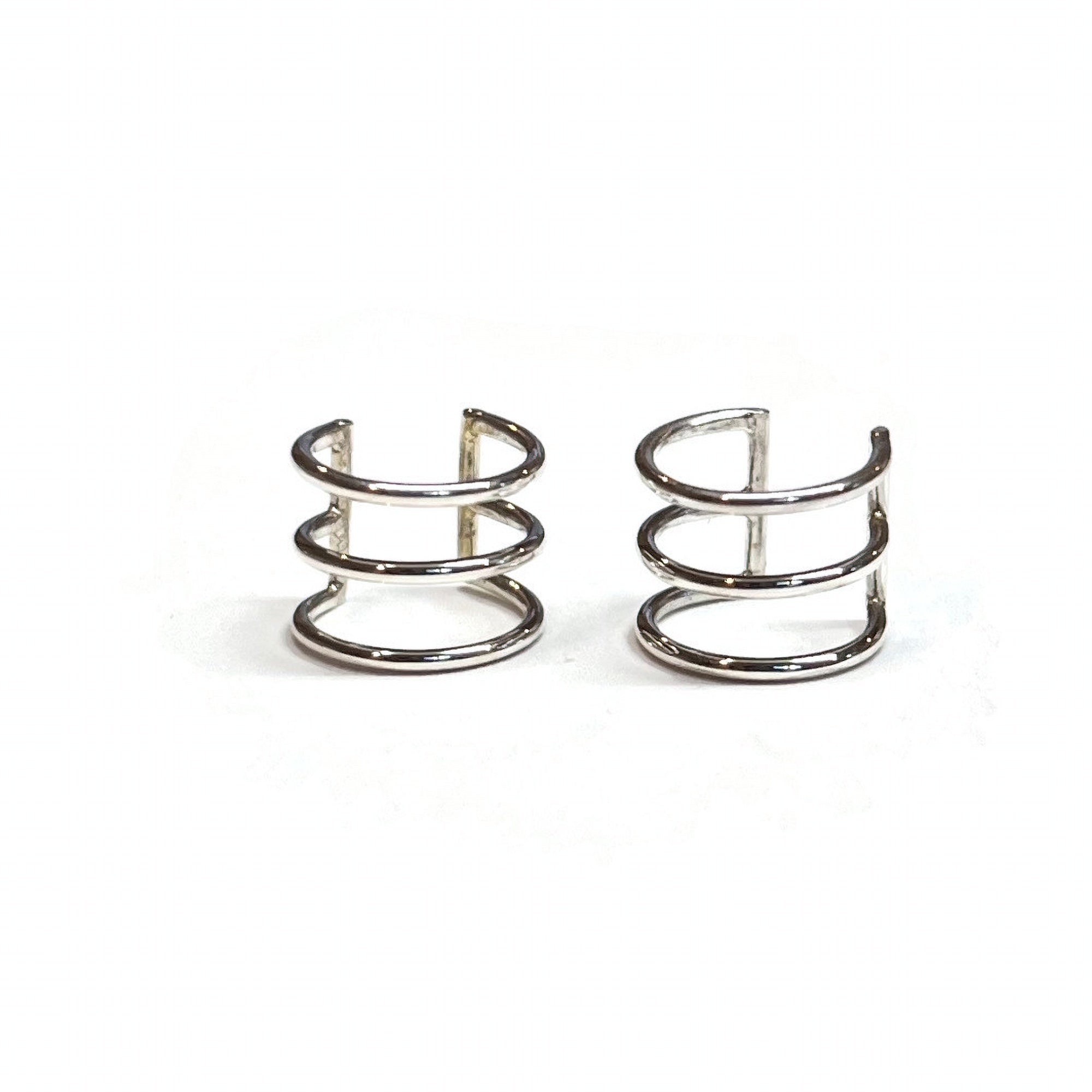 Handmade Sterling Silver Small Triple Ear Cuff -9mm