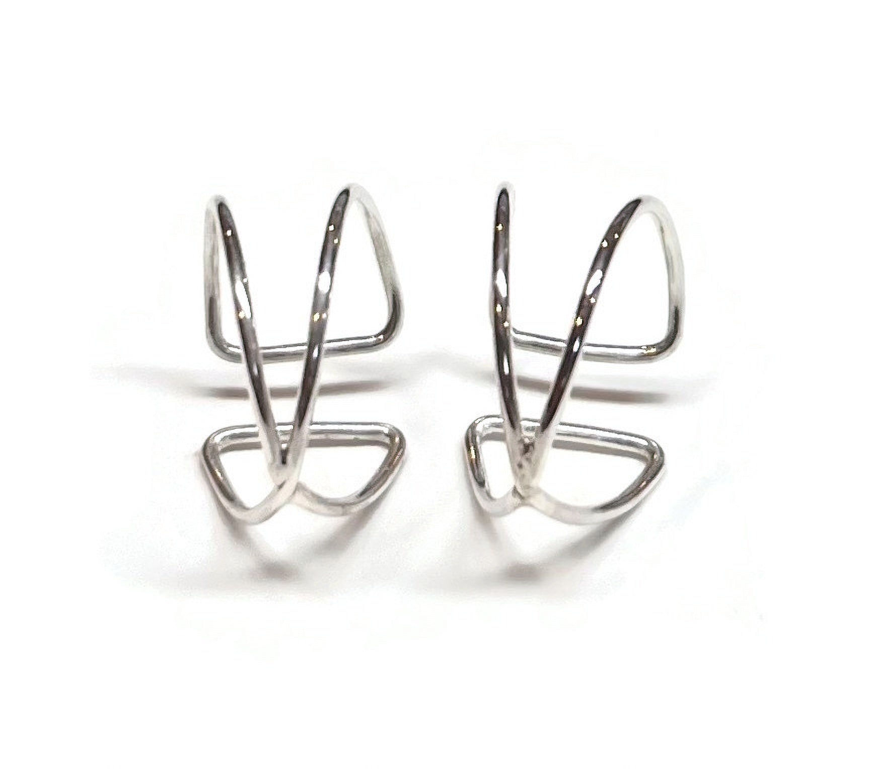 Handmade Sterling Silver 15mm Criss Cross EarCuff