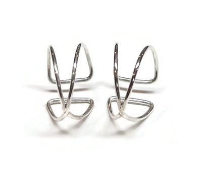Handmade Sterling Silver 15mm Criss Cross EarCuff