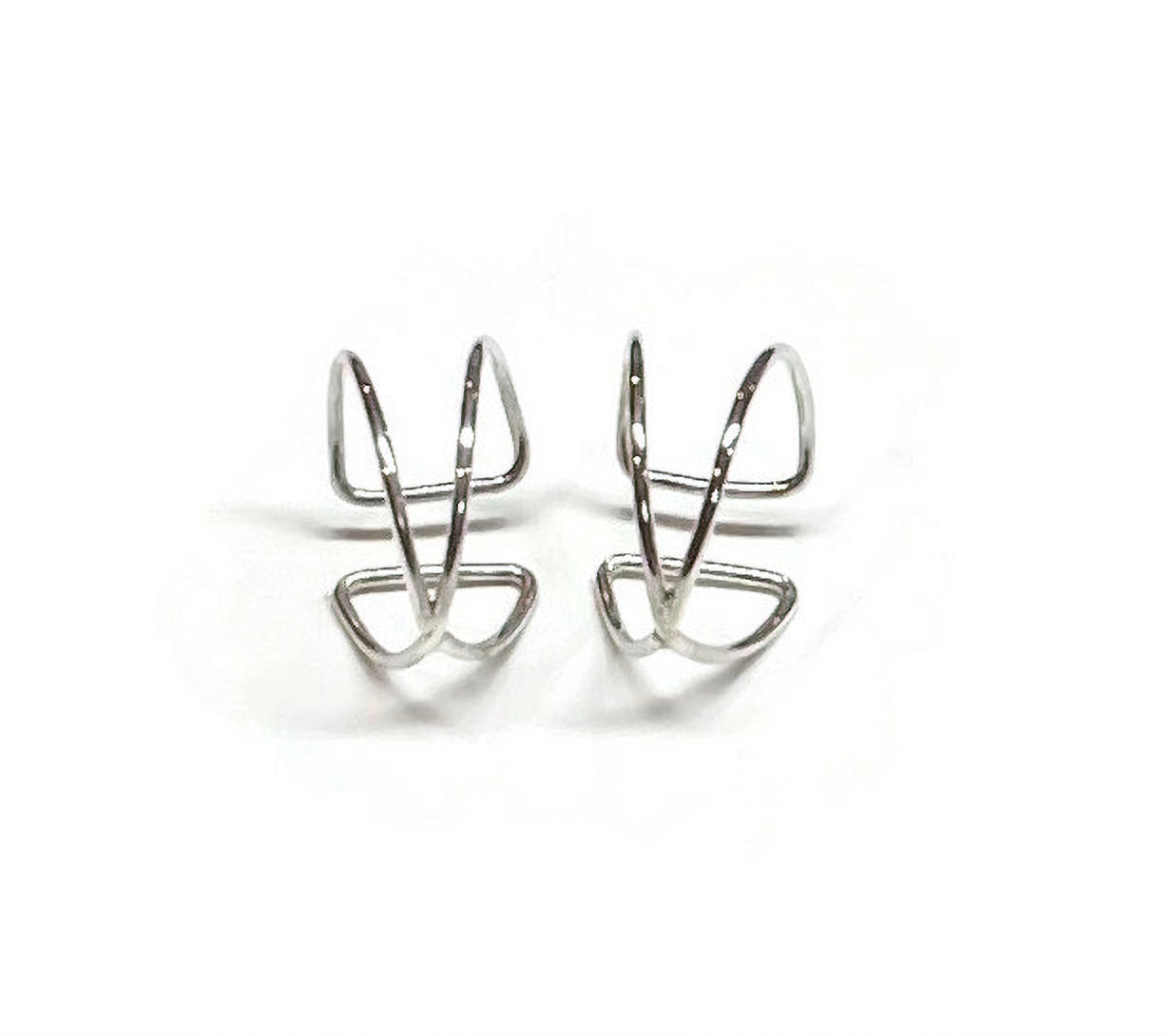 Handmade Sterling Silver 15mm Criss Cross EarCuff