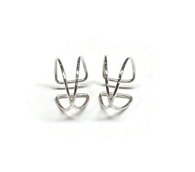 Handmade Sterling Silver 15mm Criss Cross EarCuff