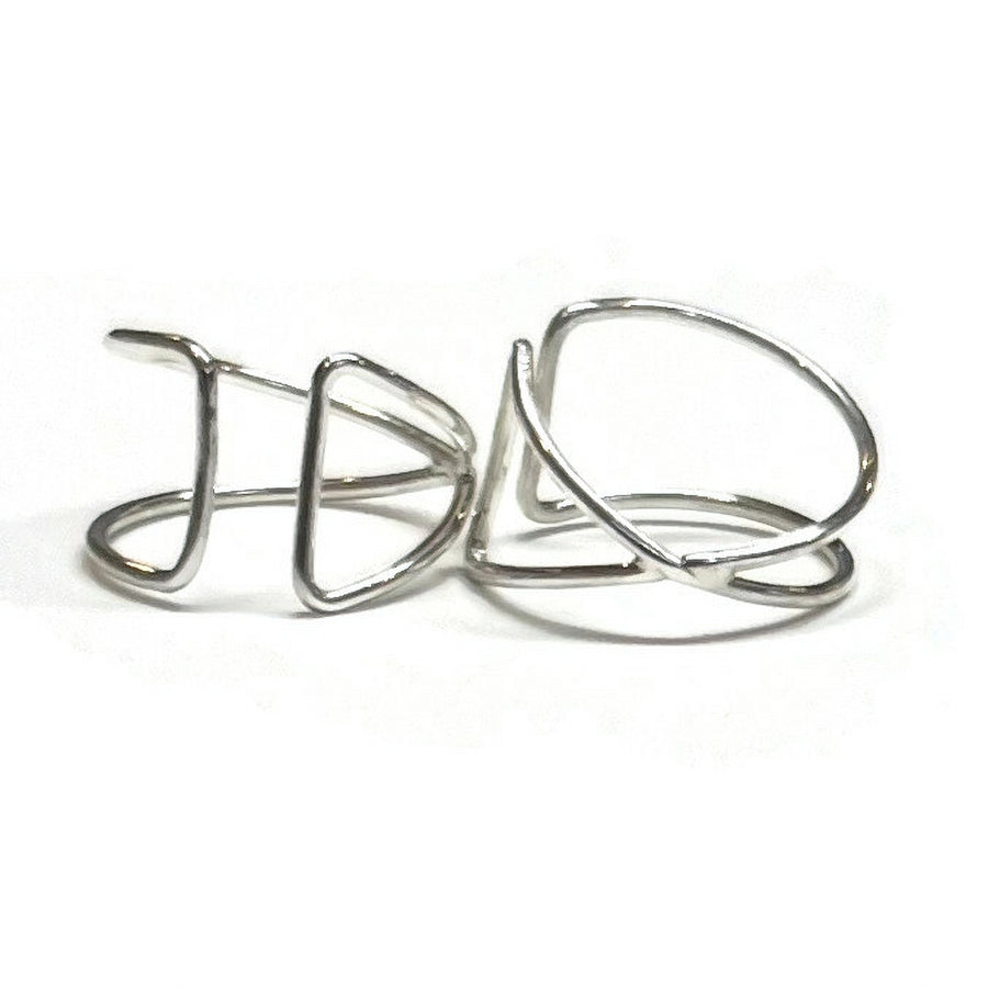 Handmade Sterling Silver 15mm Criss Cross EarCuff