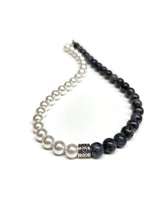 Load image into Gallery viewer, White Shell Pearl and Labradorite with pewter focal bead
