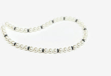 Load image into Gallery viewer, White Shell Pearl Necklace for Men plus Hematite Spacer
