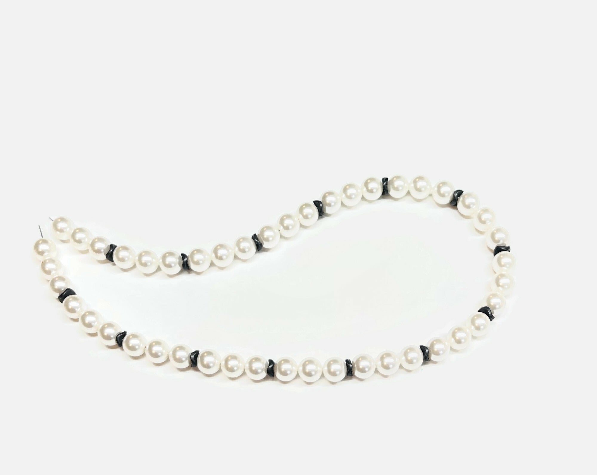 White Shell Pearl Necklace for Men plus Hematite Spacer